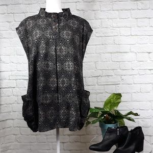 Japanese designer cotton tunic with pockets